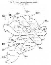 Enemy Regimental Disposition in MR-4, 1 April 1972